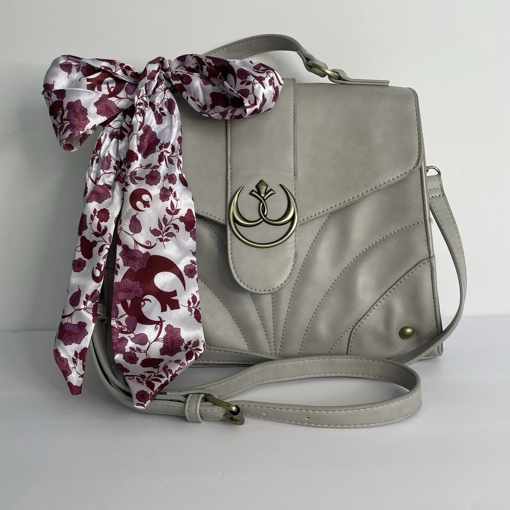 Bioworld Princess‎ Leia Handbag Purse Rebel Alliance Scarf Grey Gold Burgundy